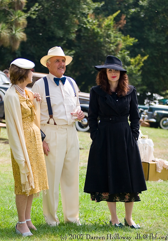 Person dressed in vintage 1930 attire at the Art Deco Society of California Gatsby Afternoon Picnic
