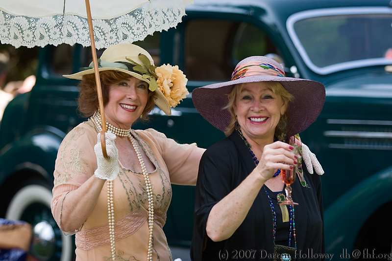 Person dressed in vintage 1930 attire at the Art Deco Society of California Gatsby Afternoon Picnic