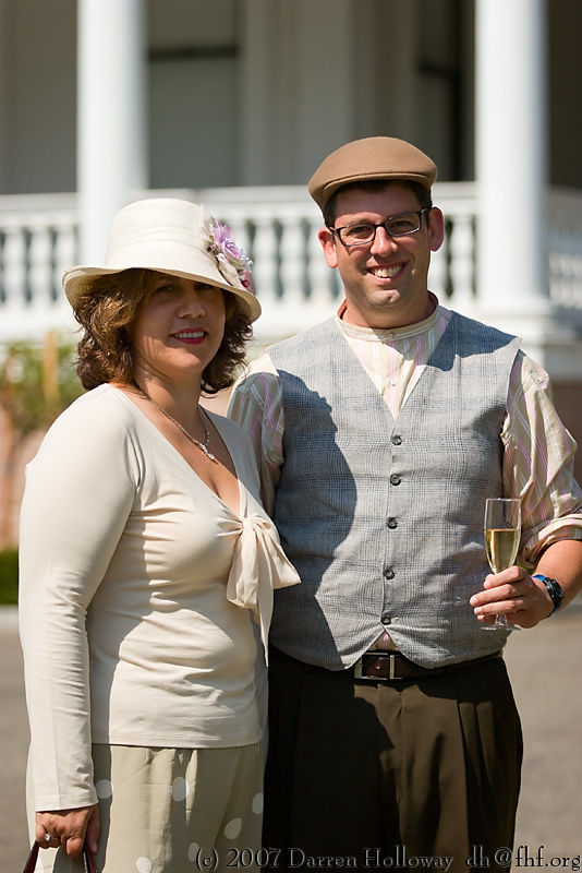 Person dressed in vintage 1930 attire at the Art Deco Society of California Gatsby Afternoon Picnic