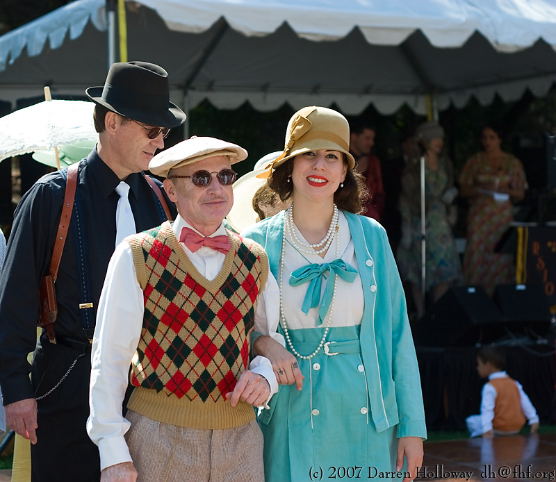 Person dressed in vintage 1930 attire at the Art Deco Society of California Gatsby Afternoon Picnic