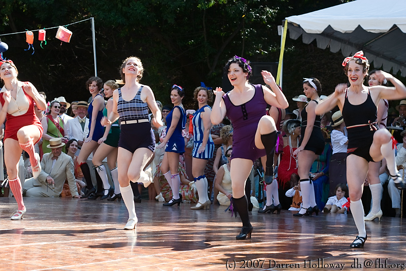 Person dressed in vintage 1930 attire at the Art Deco Society of California Gatsby Afternoon Picnic