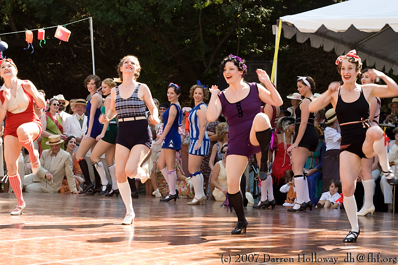 Person dressed in vintage 1930 attire at the Art Deco Society of California Gatsby Afternoon Picnic
