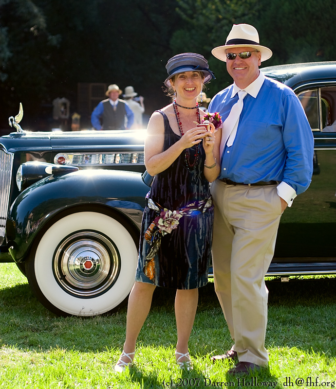 Person dressed in vintage 1930 attire at the Art Deco Society of California Gatsby Afternoon Picnic