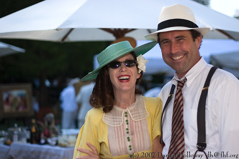 Person dressed in vintage 1930 attire at the Art Deco Society of California Gatsby Afternoon Picnic